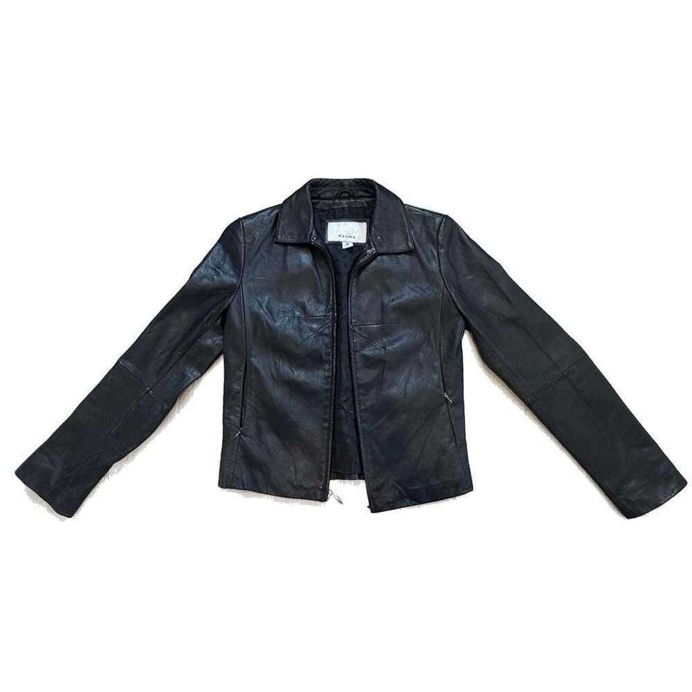 Vintage Wilsons Leather Black Bikercore Leather Jacket Size M